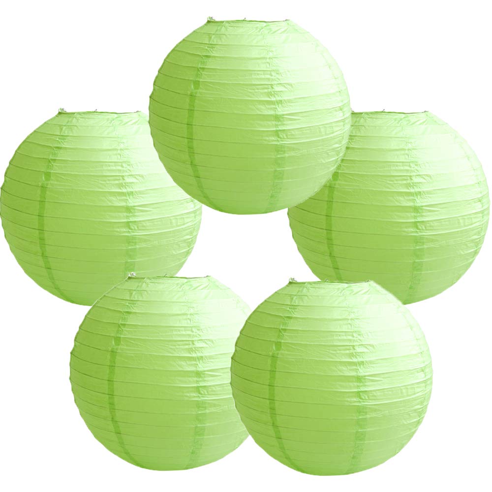 Time to Sparkle 5 Pack Tissue Paper Round Lanterns LampShade Lamp Shade Wedding Birthday Party Decoration | White, 30"(75cm) | — view 9