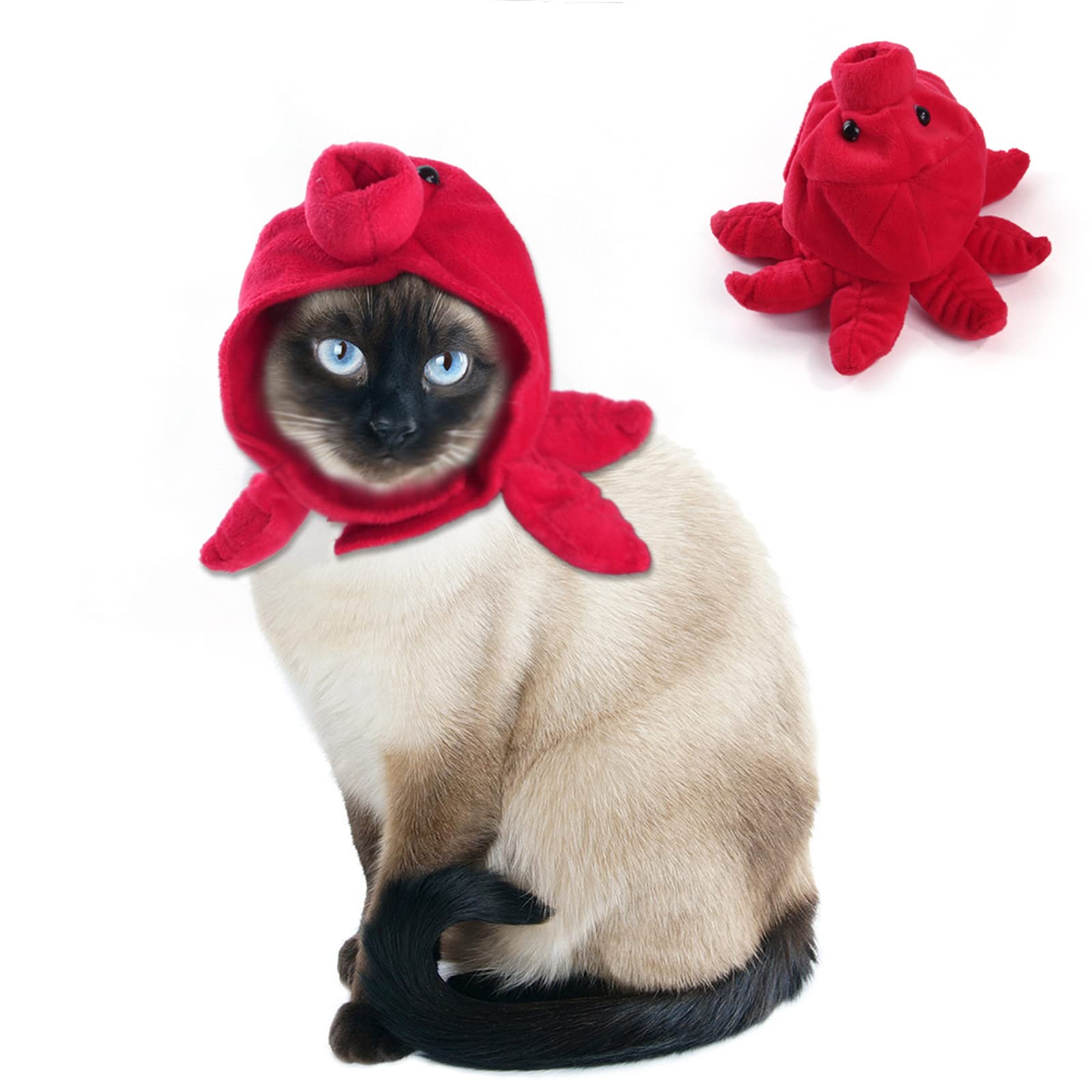 Red Octopus Hat Cap for Cat Dog Halloween Head Accessories Headgear Xmas Headdress