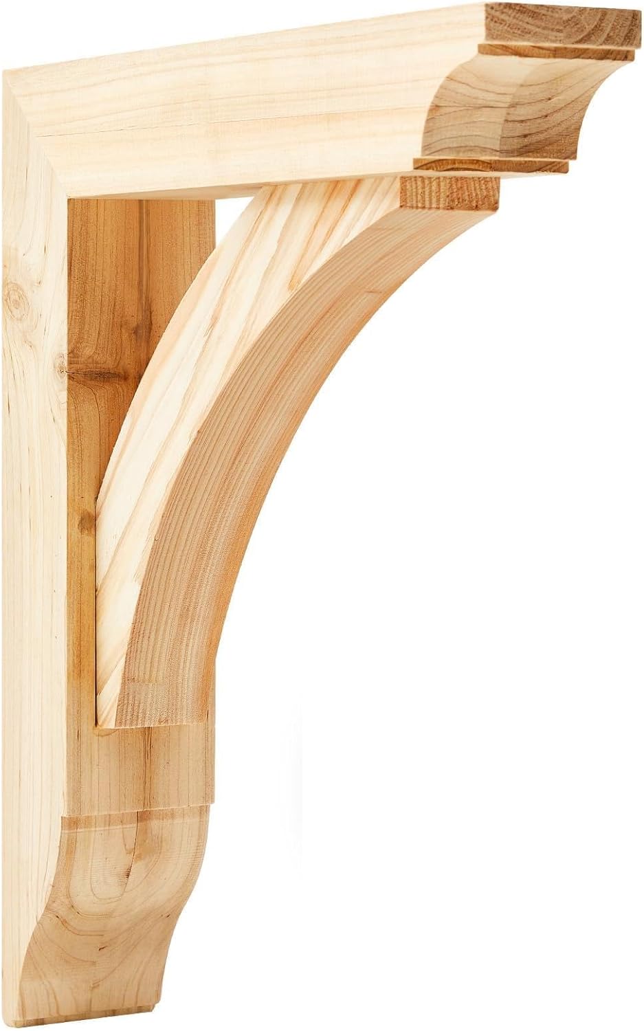 Extra Large Wood Corbel Bracket, Projection 14" Length - 17" Height - 3 1/4" Thickness, Heavy Duty Cedar Wooden for Indoor Outdoor Decor, Pergola Porch Deck Garage Overhang Support