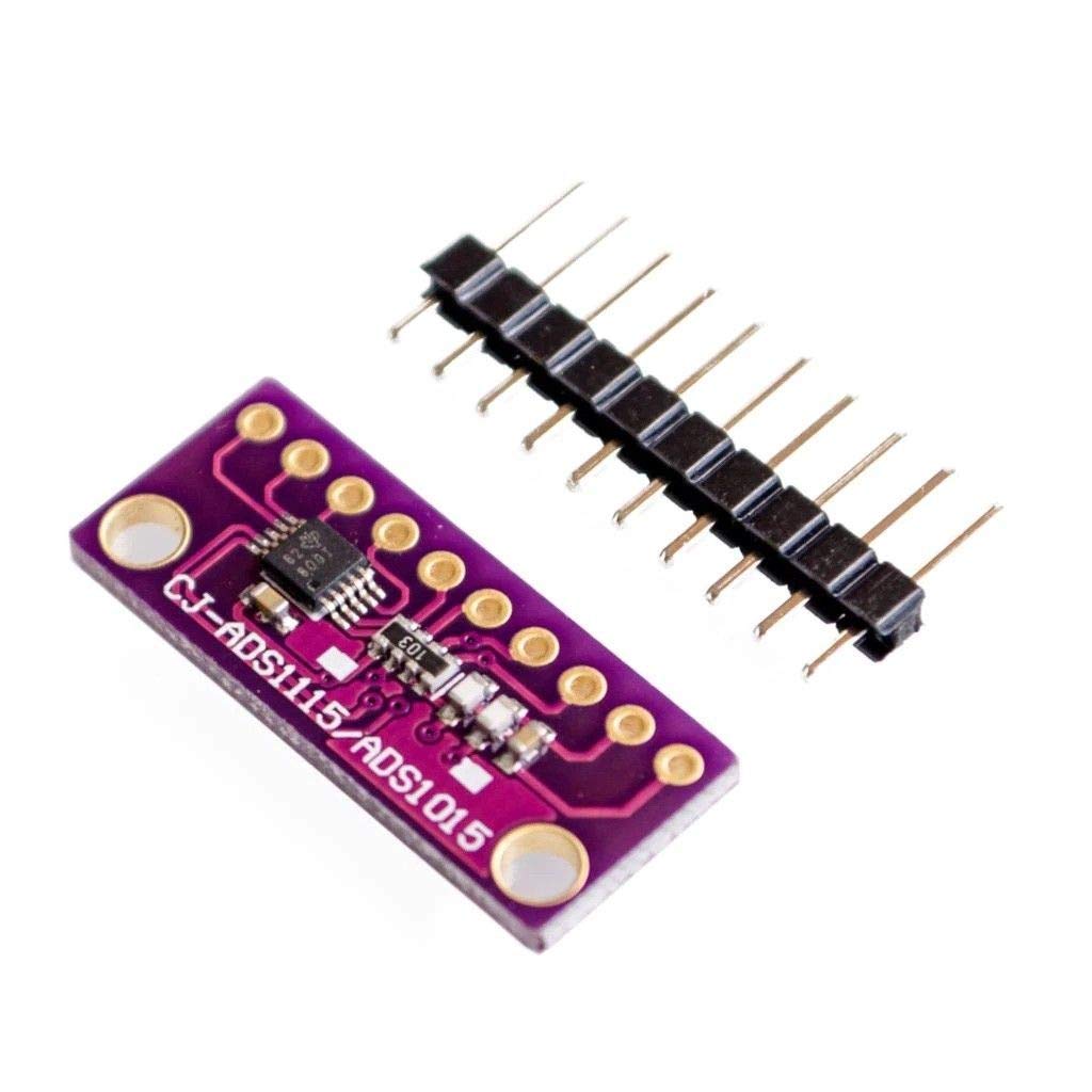 2pcs I2C ADS1015 12-bit Precision ADC 4 Channel Converter Module Development Board Module with Programmable Gain Amplifier