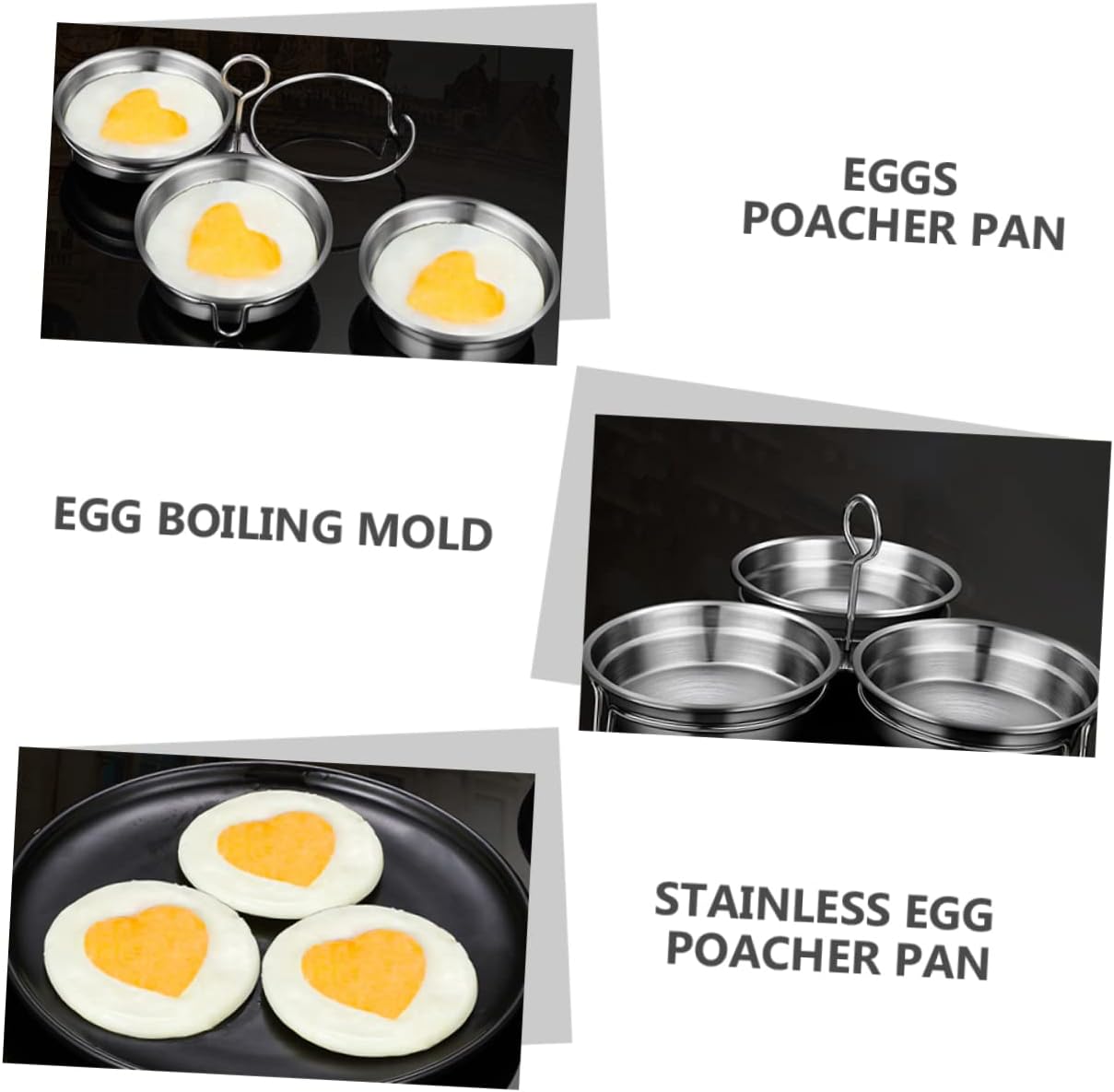 Stainless Steel Egg Poacher Mold for Home Cooking Non-stick Egg Boiling Cooker Easy Demoulding Cleaning for and Steamed Dishes Material