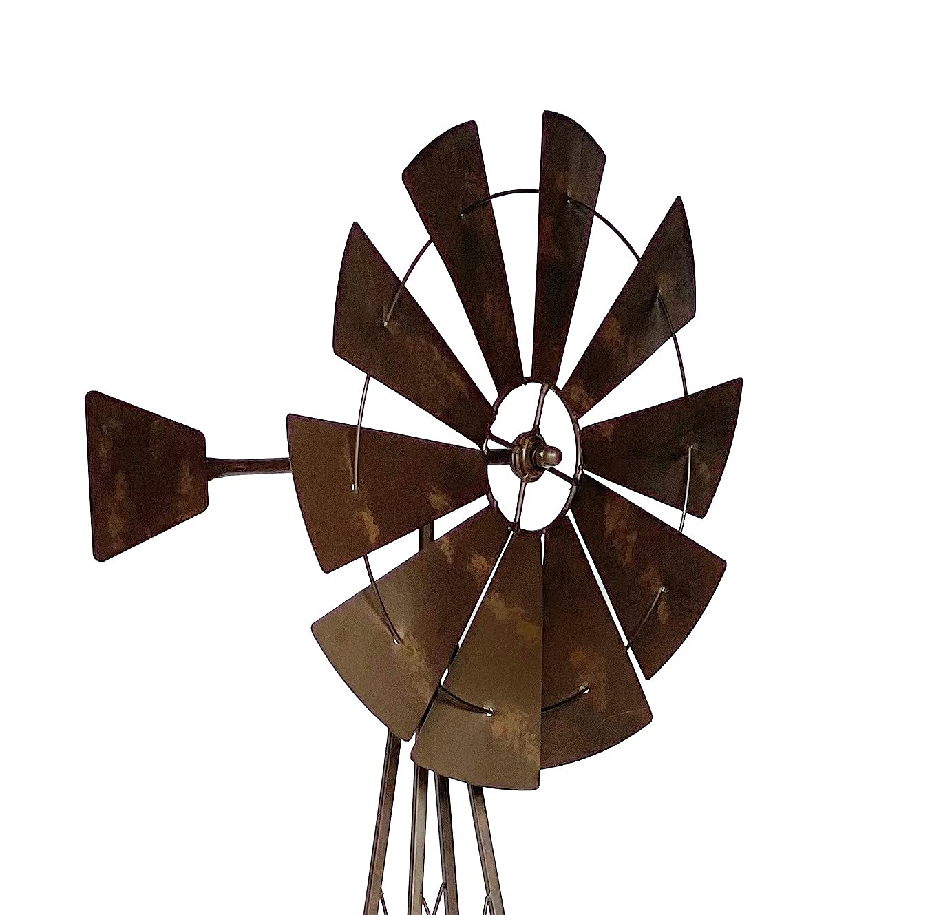 DanDiBo Molinillo de viento de metal, 170 cm, con rodamiento de bolas, marrón, para jardín, 96019, resistente a la intemperie, decoración de jardín