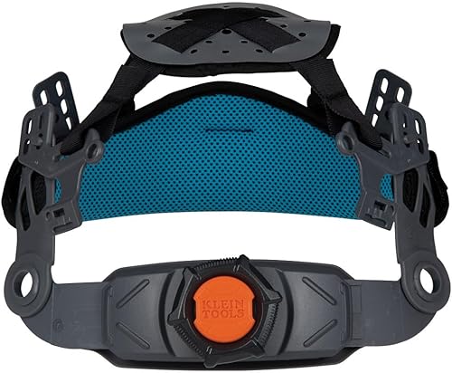 Miniatura 11 de Klein Tools 60347 - Casco duro, ala completa ventilada, clase C, patrón KARBN premium, lámpara recargable, banda acolchada que absorbe el sudor,