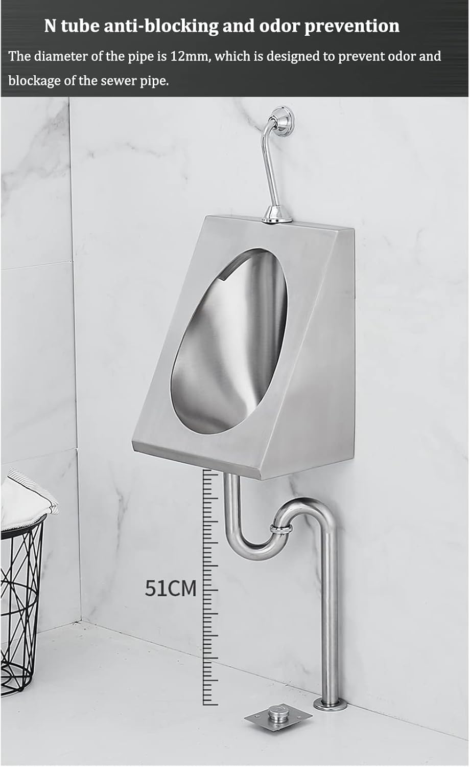 Commercial Washout High-Efficiency Urinal, Automatic Sensor Urinal Toilet Urinal Wall Mounted Intelligent Touchless Urinal, Flush Valve Auto Urinals, Used in Hotel Public Toilet Bars