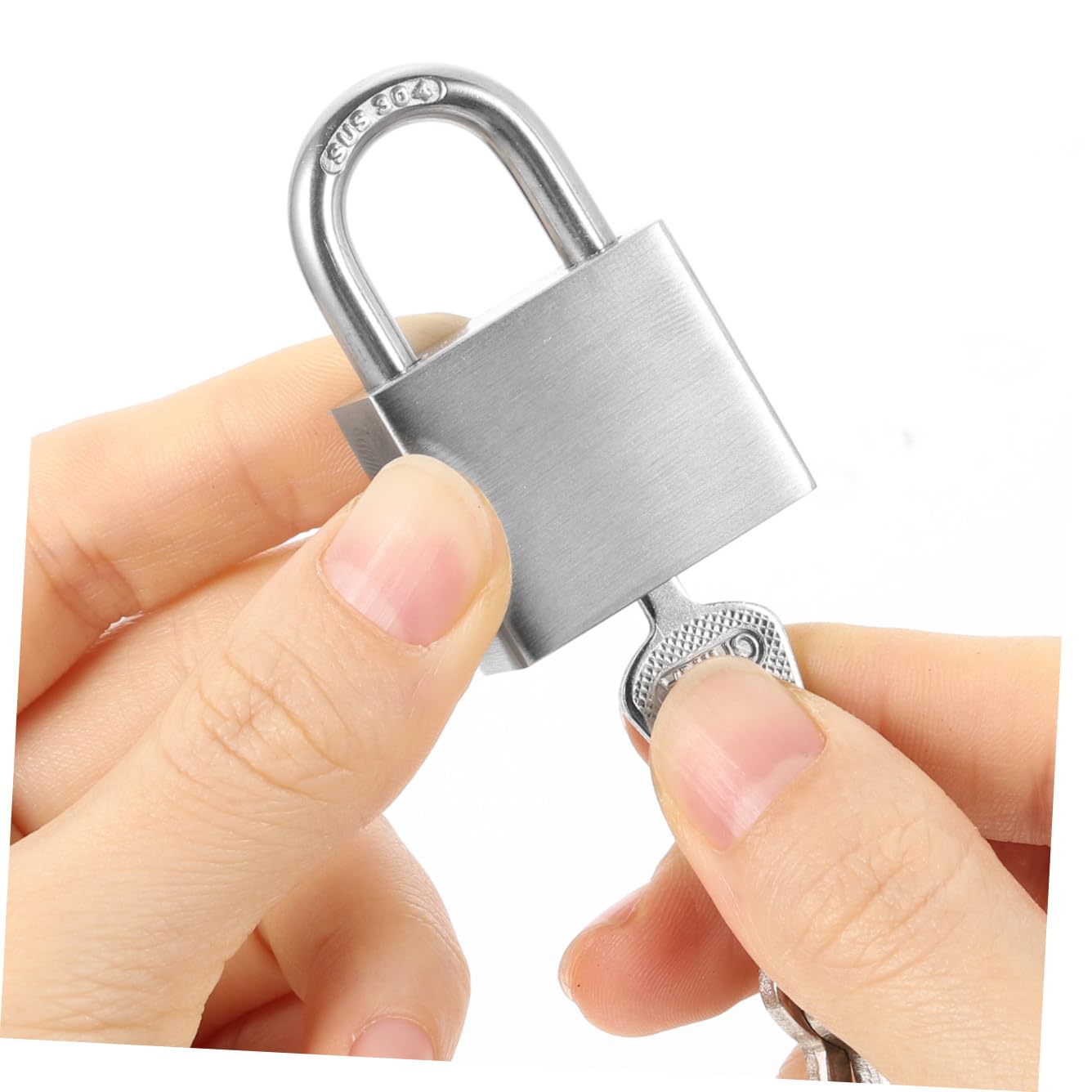 NUOBESTY 3 Pezzi Lucchetto in Acciaio Inossidabile Bagaglio Blocco Mini in Acciaio Serrature Per Valigie Lucchetto Con Chiave Blocco Esterno Mini Serrature Con Chiavi Valigia Argento