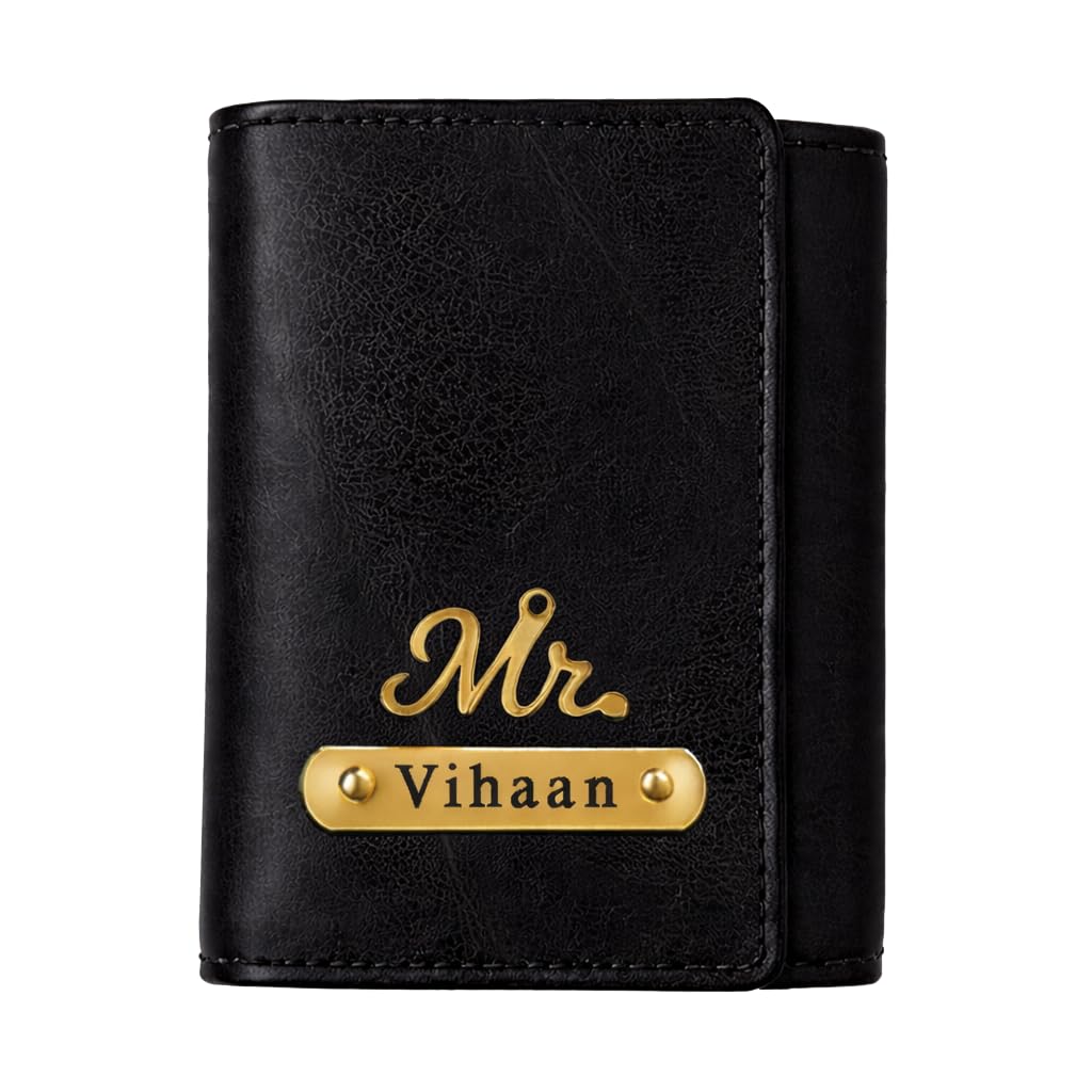 scpmarts create your desire SCPmarts Premium Customized Wallet for Men with Name & Charm – Stylish Personalized Name with Multiple Card Slots & Durable Finish – Birthday, Anniversary 3-Fold Leather Wallet (Black)-picture-54
