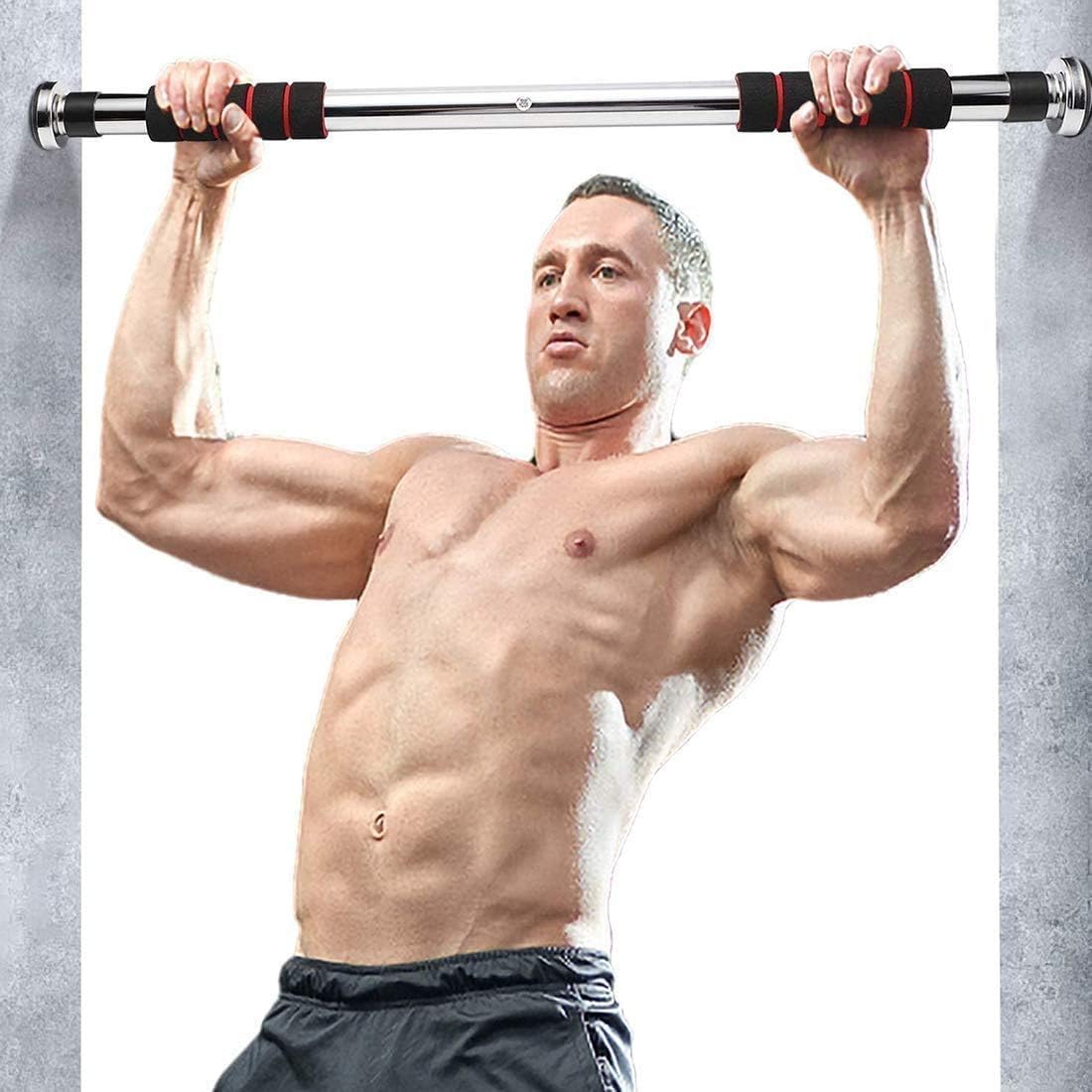 JELLEX Exercise Pull Up Bar for Doorway Home Gym Exercise Equipment Strength Training Upper Body Workout Bar