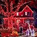 JMEXSUSS 600 LED Red Christmas Lights Outdoor for Christmas Decor, Red String Twinkle Fairy Lights Indoor Plug in, Crimson Lights Clear Wire for Outside Christmas Tree Party Decorations