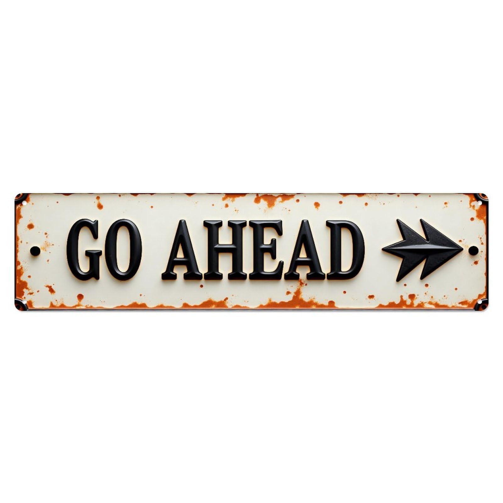 Go Ahead Arrow Sign Pattern Metal Tin Sign Plaque