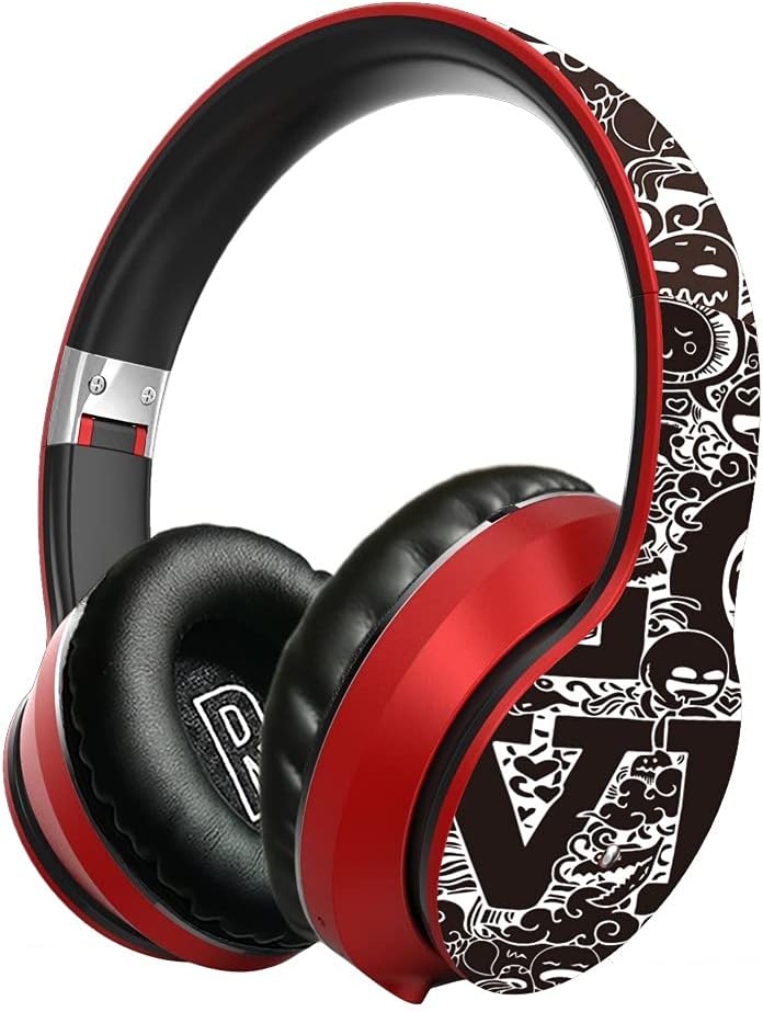 Vega Links Wireless Headphone Gaming Headset with Mic and TFT Exclusive Patent Sweatproof Bluetooth 5.0 Sports Hi-Fi Stereo Noise Reduction [Gift Box] (RED)
