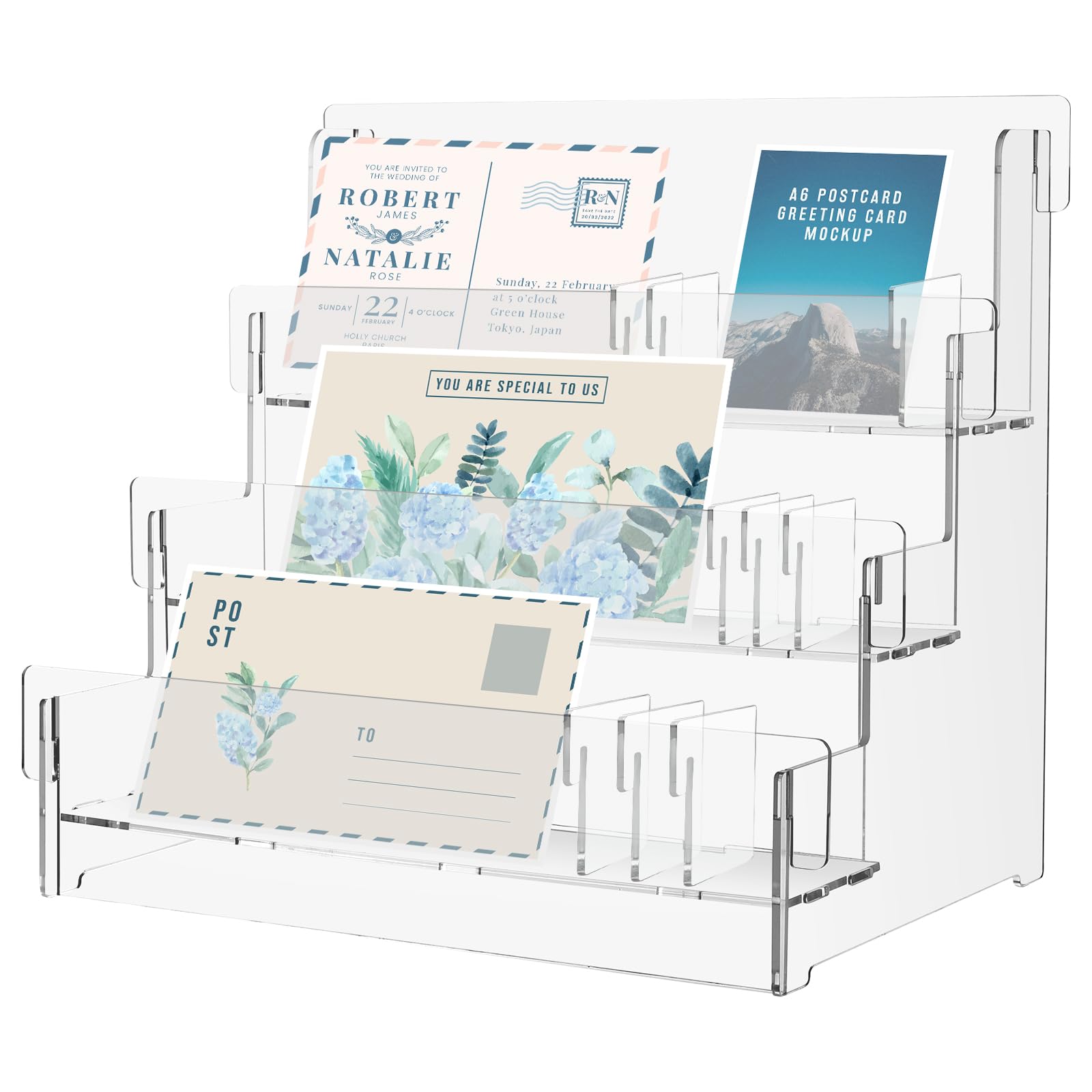 Amazon.com: DOSTATNI 3 Tier Greeting Card Display Rack Acrylic Sticker ...