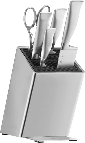 WMF Grand Gourmet Knife Block with Knife Set, 6 Pieces, Made in Germany, 4 Forged, Scissors, Stainless Steel Block, Performance Cut' - 1