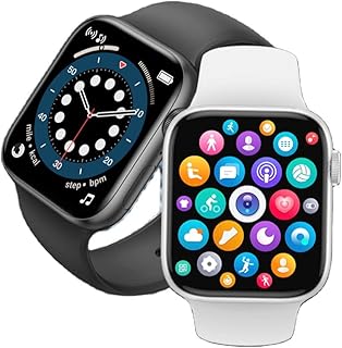 DAJS Smartwatch T800 Full Touch Smart Watch For Men Women Heart Rate ECG Monitor Call Knob Button Fitness Bracelet t800 smart watch/White