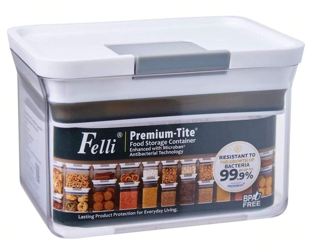 FelliRectangular Premium Tite Antimicrobial Food Storage Plastic Container, (750 ml, Transparent, 7NRALG4604A)