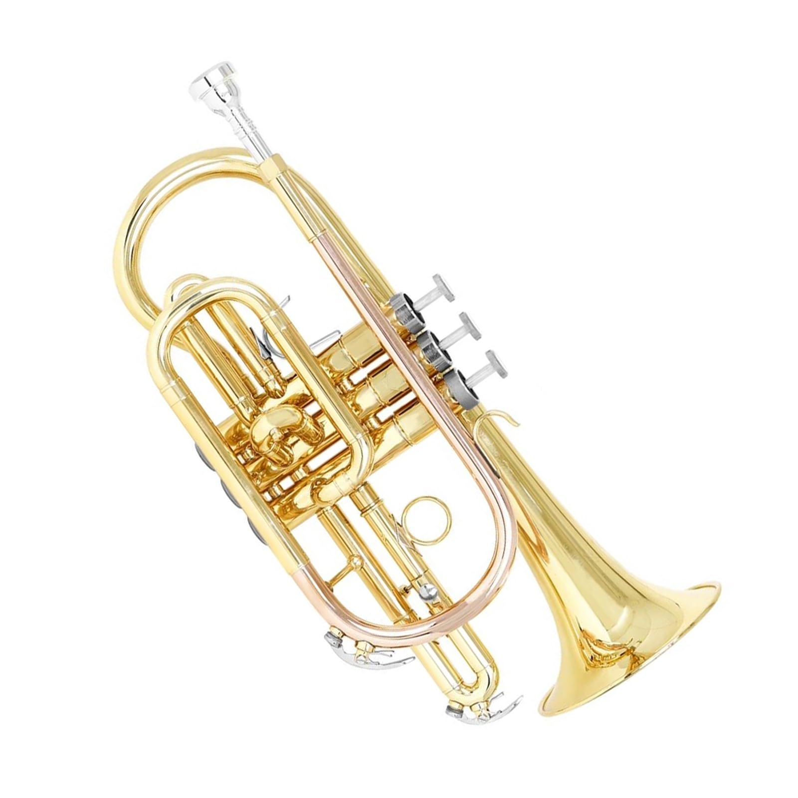 Mini Tromba In Ottone Sib Laccata Oro Con Cinghia Per Bocchino E Set Di Pulizia Per Principianti E Musicisti Ensemble Di Trombe Standard