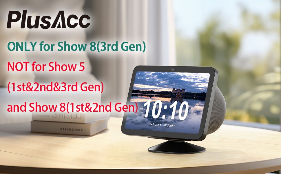 Supporto Da Tavolo PlusAcc Per Echo Show 8/11 E IPhone – Inclinazione Regolabile E Base Antiscivolo – Grafite