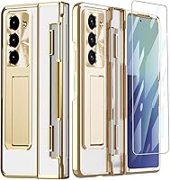 Vista 10 de Funda transparente para Samsung Galaxy Z Fold 3 con protección de bisagra plana, cubierta todo incluido Protector de pantalla integrado Protector