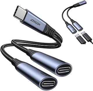 محول صوت 2 في 1 من سلسلة نقل الصوت SY-C03 من جوي رووم، لون أسود