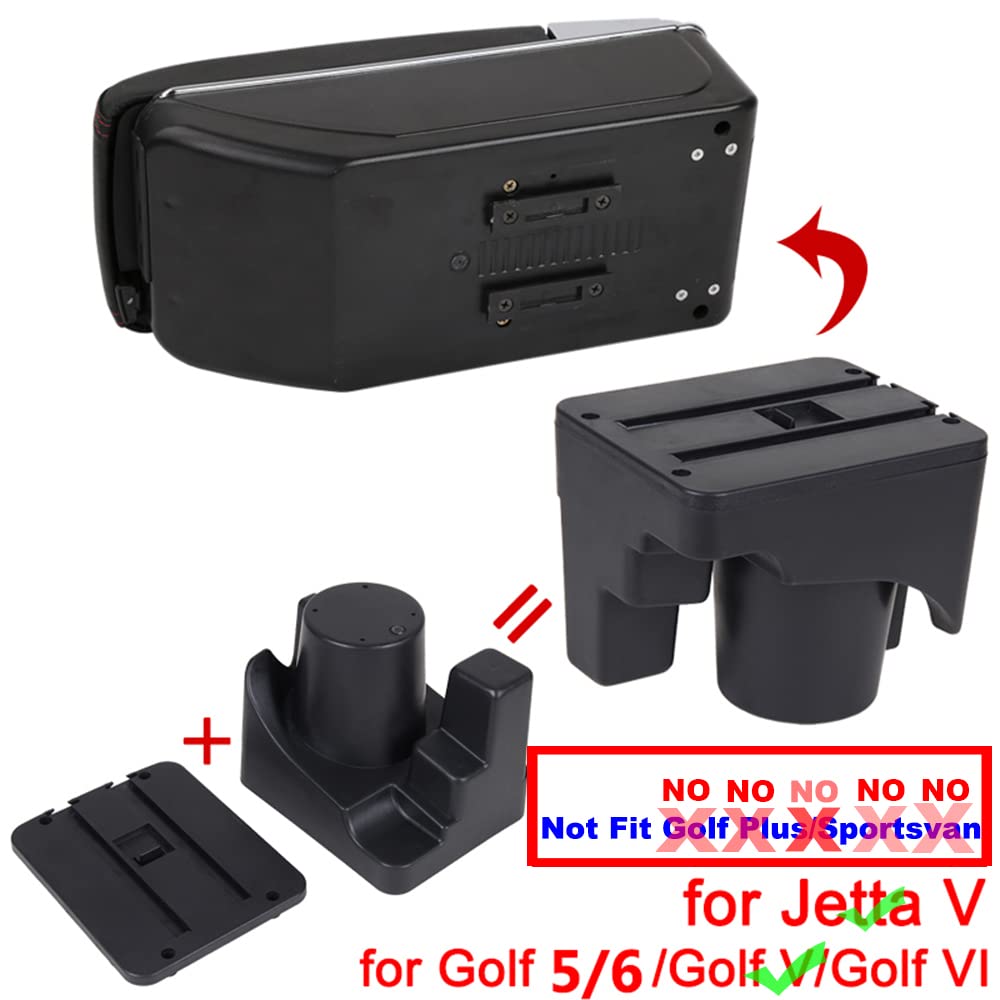 Braccioli in pelle per console centrale dell'auto, con braccioli per VW per Golf Hatchback per Golf 5 6 Mk6 MK5(Non adatto per Golf Plus/sportsvan)