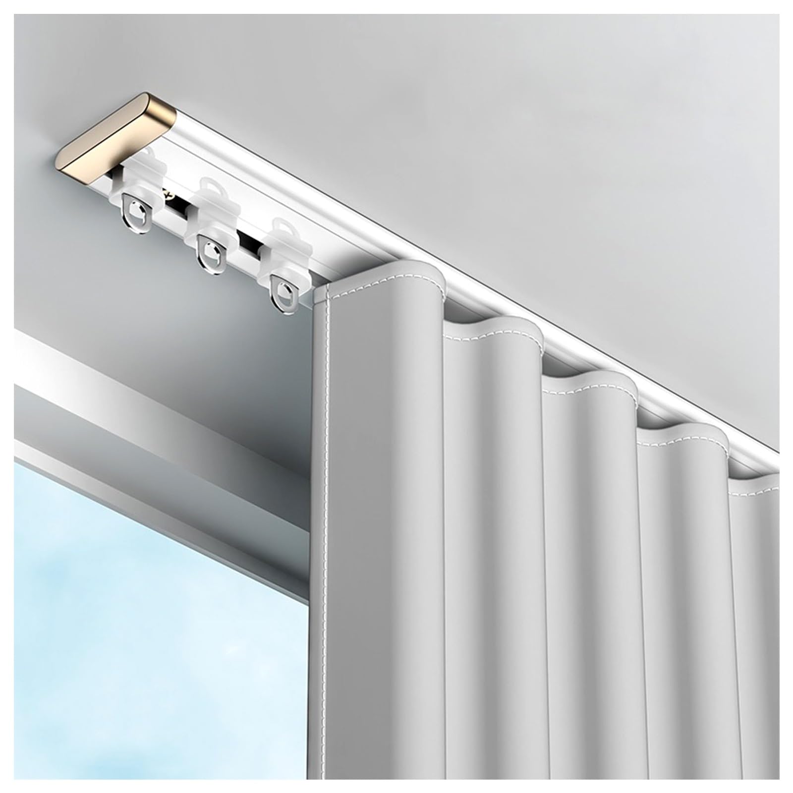Binario per tenda da soffitto per camper, ufficio, casa, divisorio, ultra sottile, in alluminio