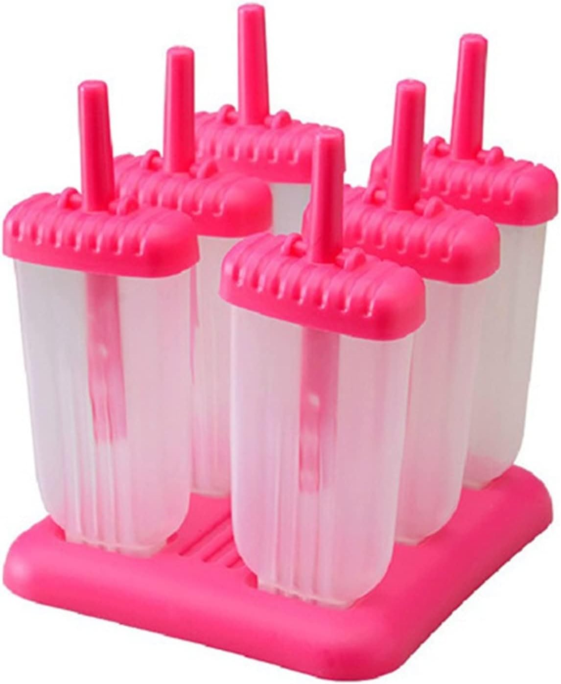 DIY Ideas Ice Lolly Moulds Reusable， Popsicle Ice Pop Maker Molds Pack Ice Popsicles Mold Ice Pops Holders Popsicle Makers For Adults(Red)