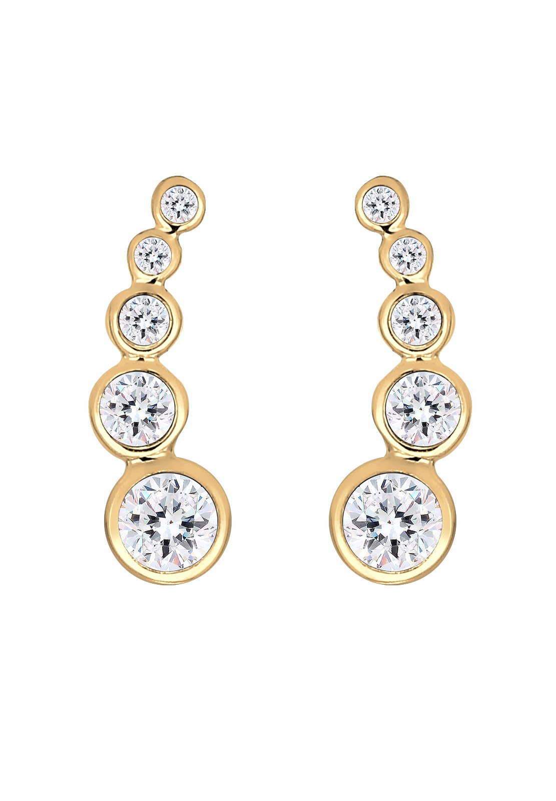 Elli Damen Ohrringe Earcuff Geo Kristalle Rosé vergoldet