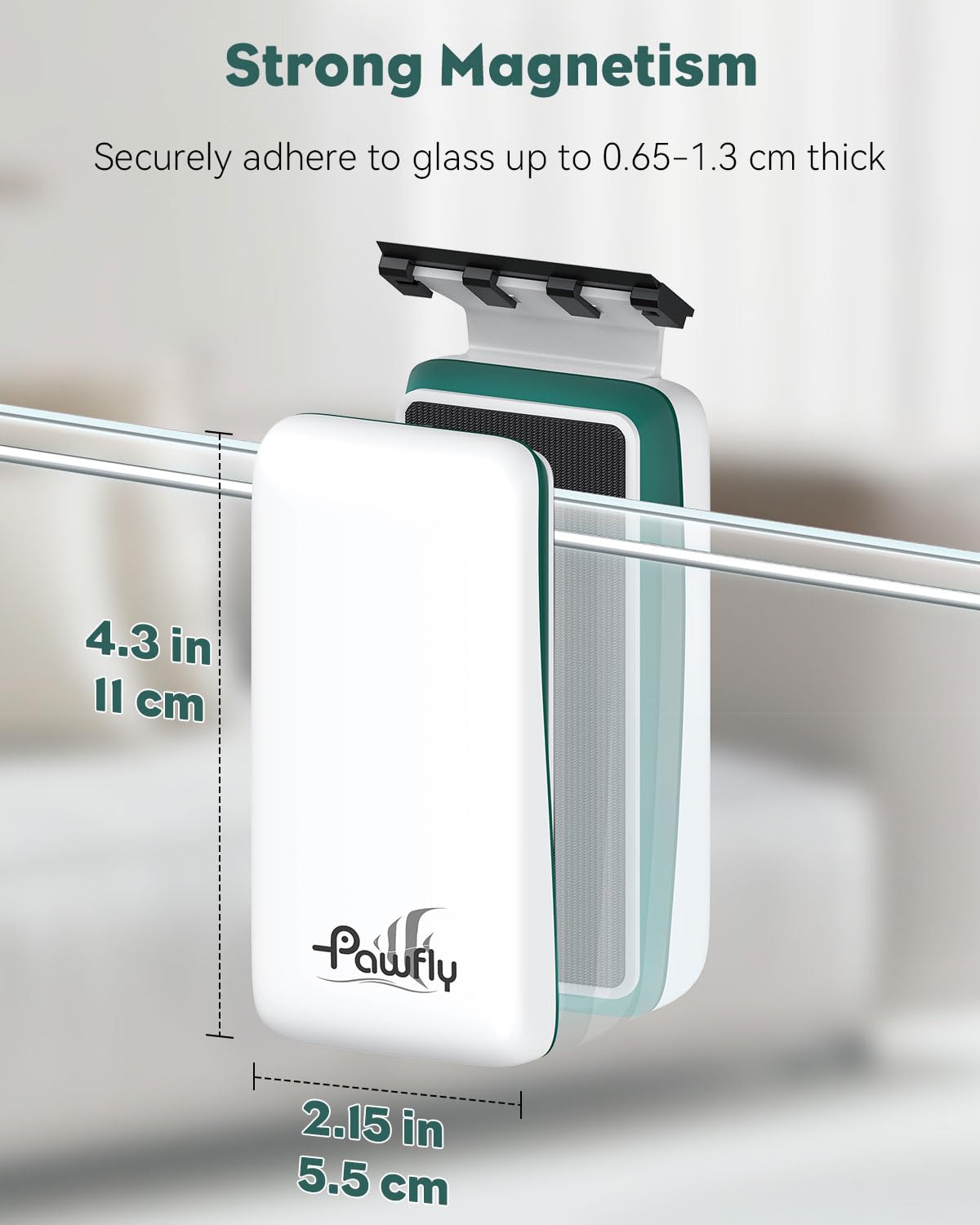 Pawfly Strong Magnetic Fish Tank Cleaner Fish Tank Magnetic Glass Cleaner Brush with 2 Detachable Scrapers Magnetic Aquarium Glass Cleaner Floating Scrubber Cleaning Tool for 0.65-1.3 cm Thick Glass - Image 3