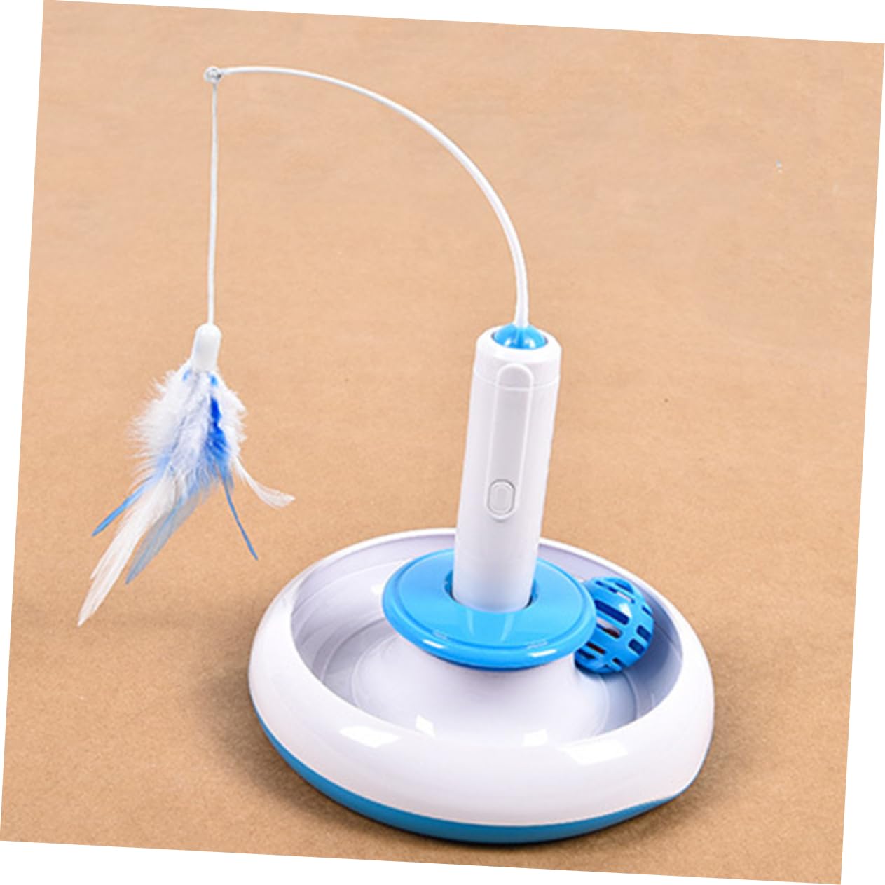 Didiseaon Jouet Automatique Chat avec Plume Rotative Électrique Jeu Interactif pour Chat Et Chaton avec Mouvement Amusant Divertissement Et Exercice