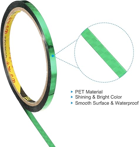 Miniatura 4 de PATIKIL Cinta prisma de 0.2 pulgadas x 32.8 yardas, paquete de 6 unidades holográficas metalizadas reflectantes autoadhesivas para manualidades,