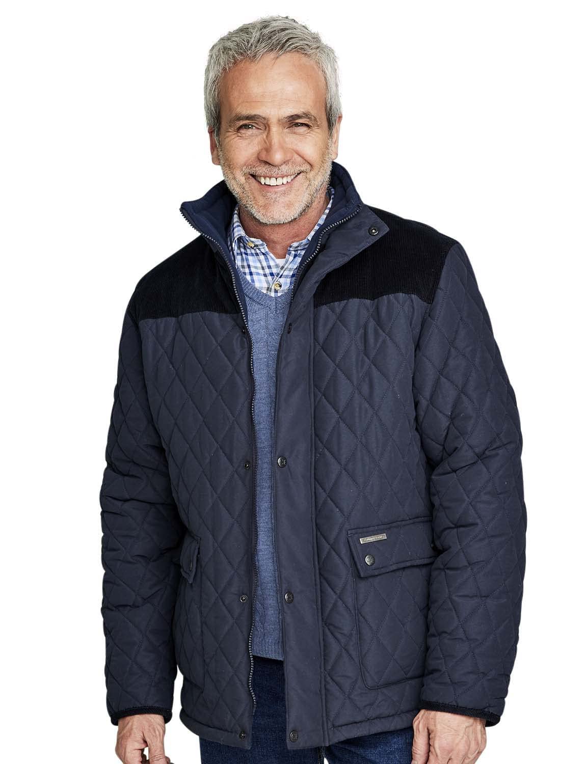 Champion Mens Lewis Country Estate Quilted Fleece Coat - Navy - Large
