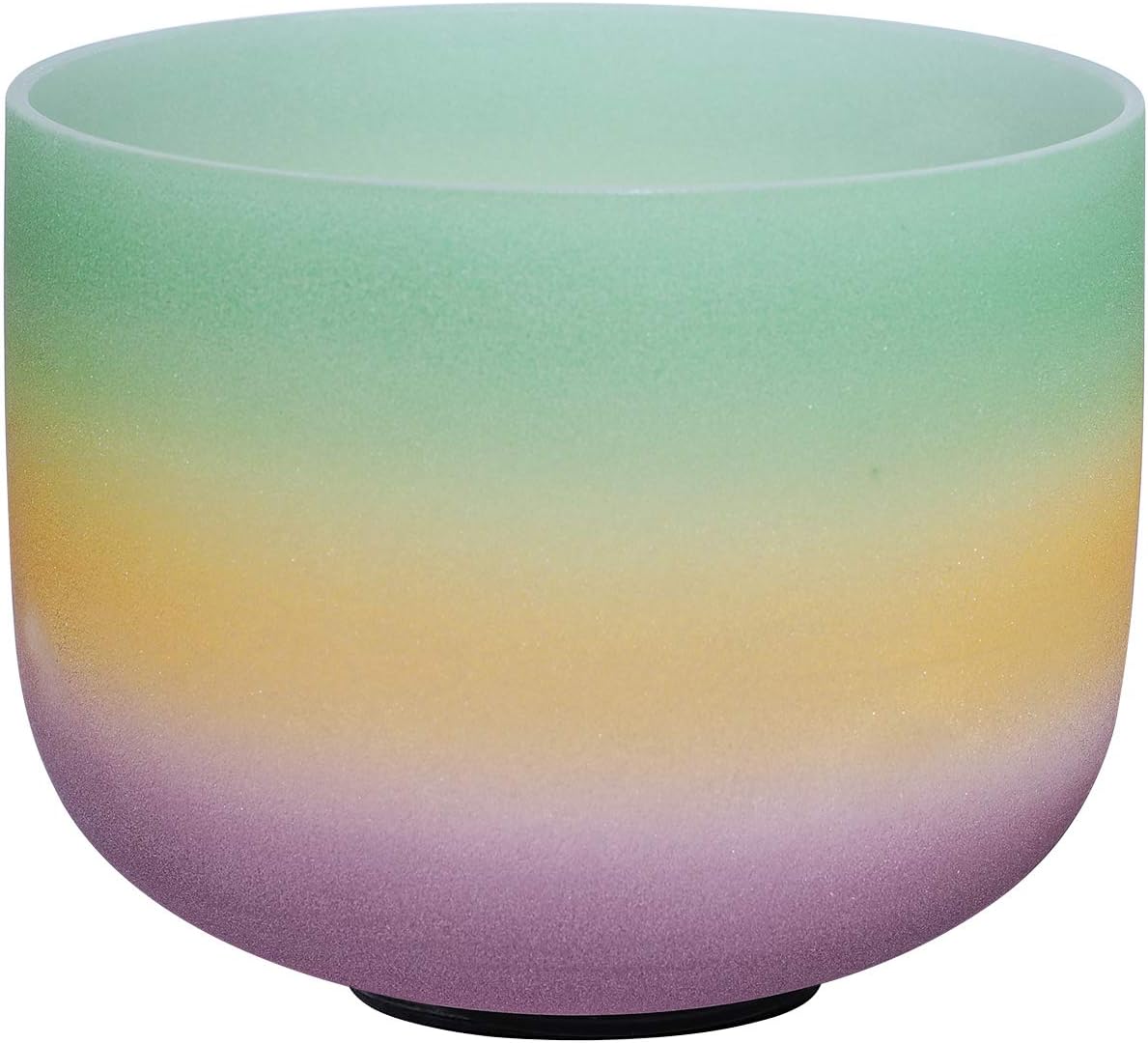 ENERGYSOUND 432Hz Perfect Pitch F Note Heart Chakra Rainbow Colored Frosted Quartz Crystal Singing Bowl 8" mallet and o-ring included