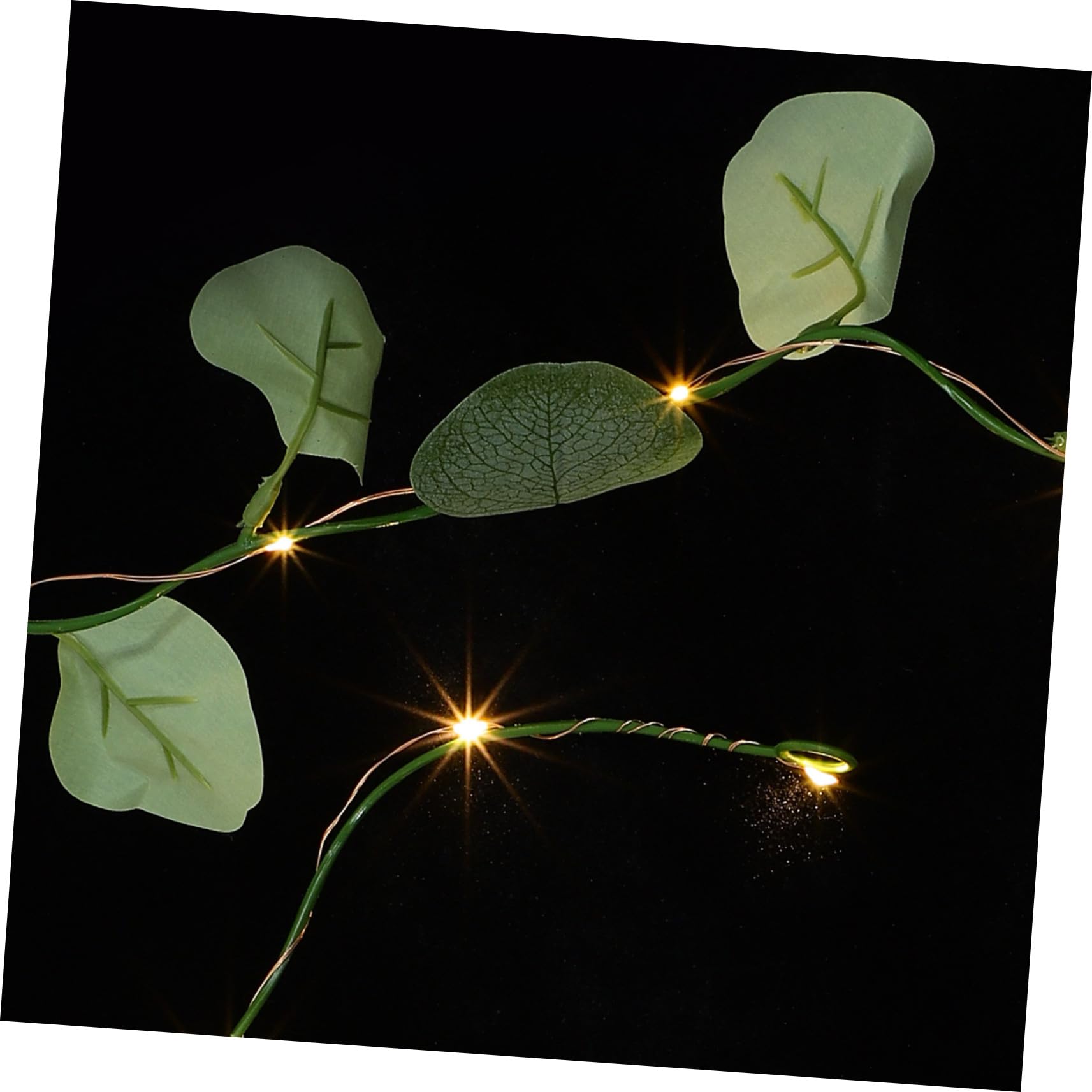 Led Lichterkette Künstliche Eukalyptusblätter Kupferdraht 2m Innenbeleuchtung Warmweiß Dekoratives Licht Ohne Batterie