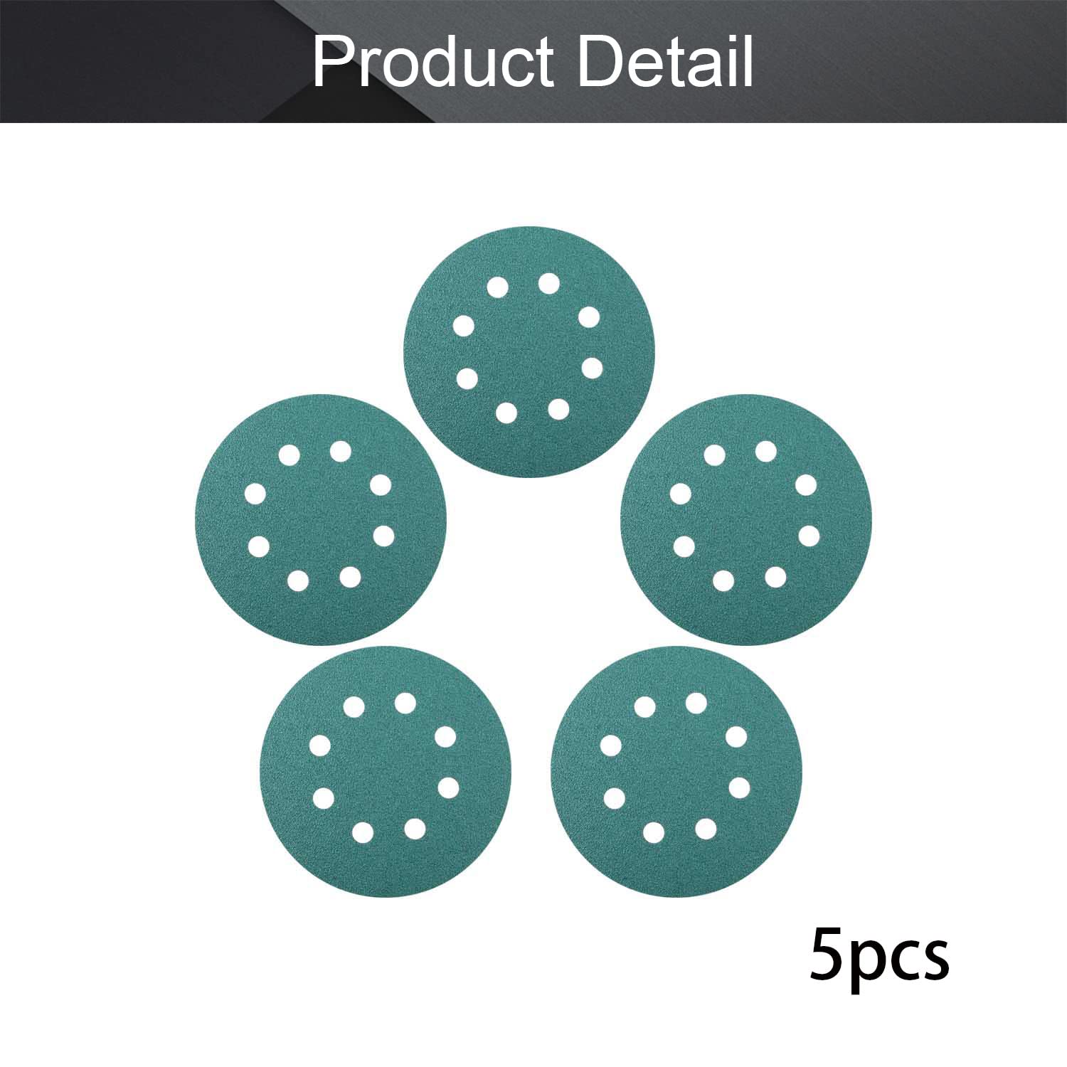 Utoolmart 15-Pack 5-Inch 80 Grit Sanding Discs - Hook & Loop 8-Hole Silicon Carbide For Random Orbital Sanders