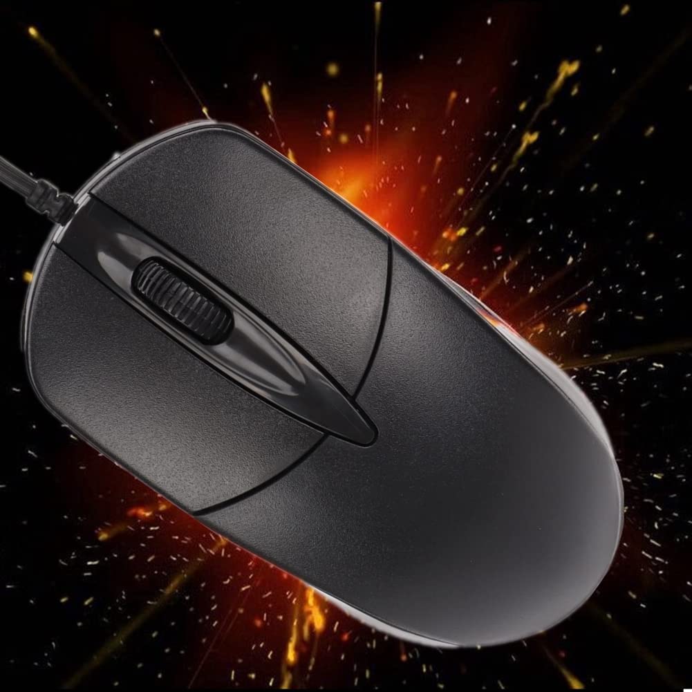 Mouse Riscaldato, 3 Livelli Regolabili Ergonomico, 1600 DPI, Nero, Mouse Cablato per Computer Desktop Laptop, Sistema Windows e OS X