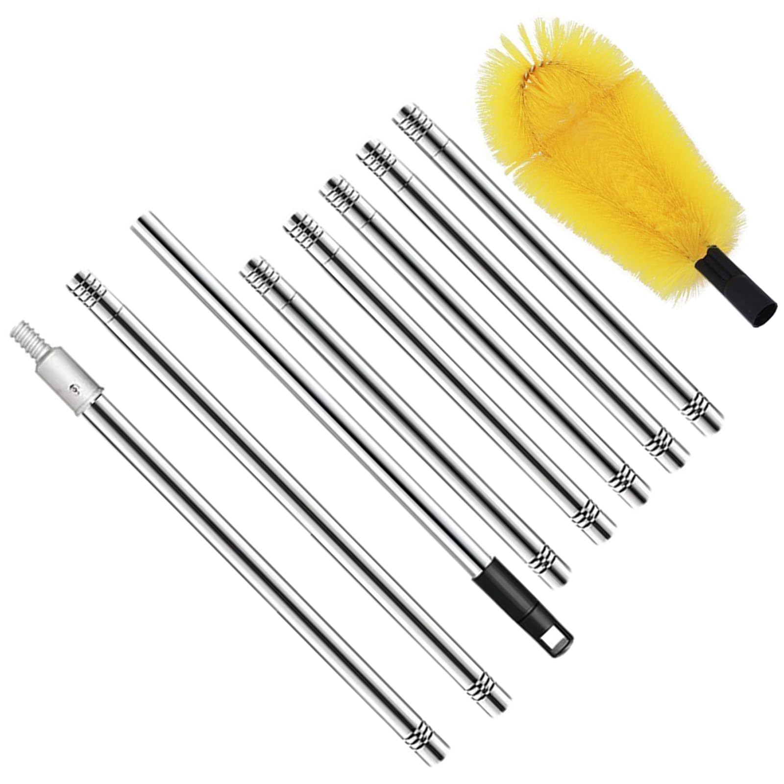 Multipurpose Home Gutter Maintenance Tool Telescopic Handle with Double Brush Heads Accessory for Debris Drains Gutter Cleaning Brush