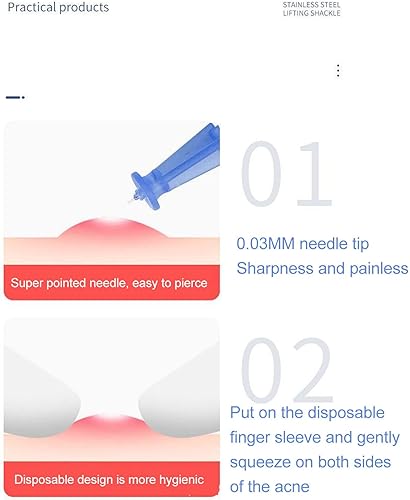 Miniatura 6 de 50 herramientas para eliminar manchas de puntos negros aguja profesional desechable para eliminar el acné removedor de puntos blancos y puntos
