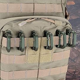BOOSTEADY 10 Pack Multipurpose D-Ring Grimlock Locking for Molle Webbing with Zippered Pouch
