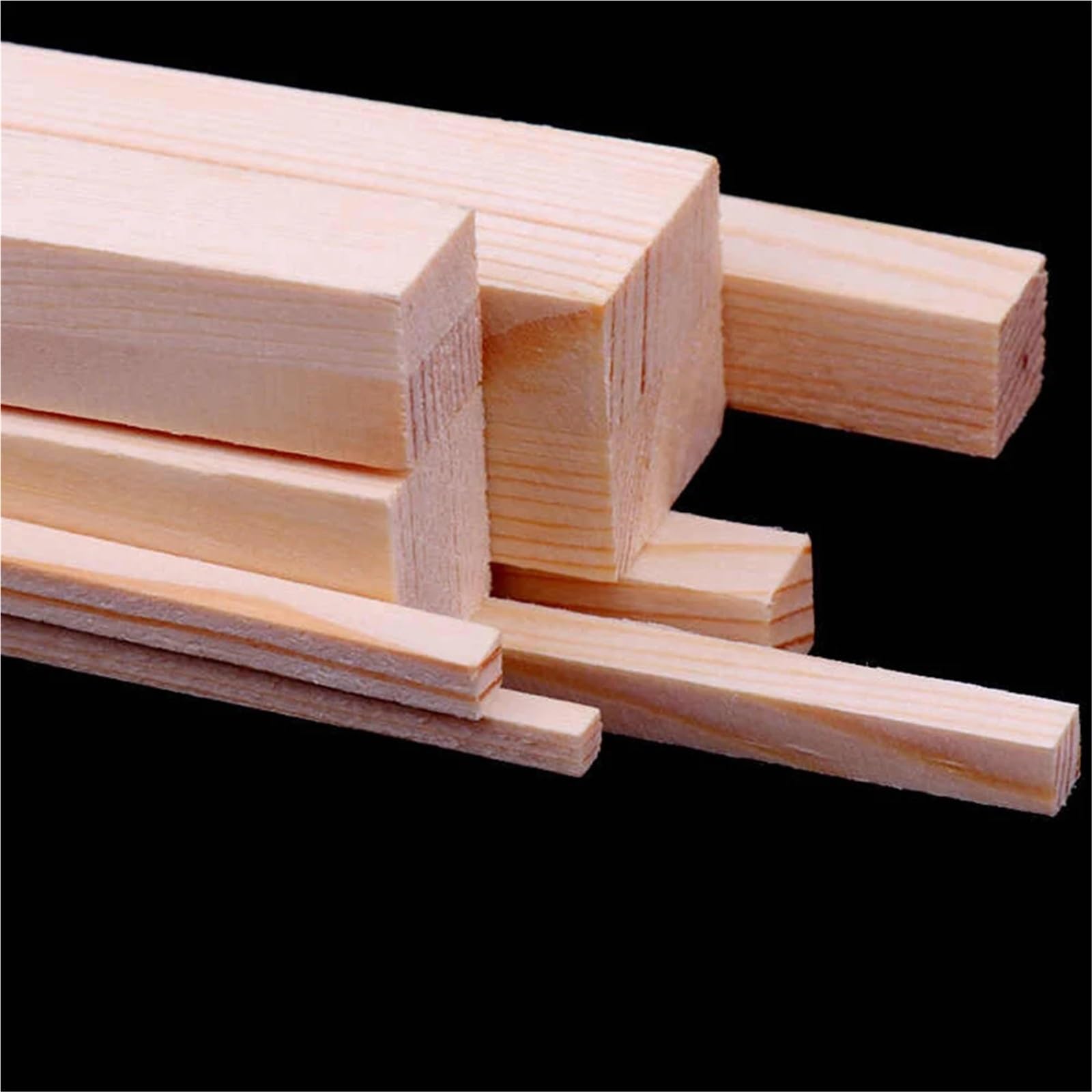 Bastoncini Legno Lunghezza 500mm Striscia Di Legno Quadrata Aste Di Legno Modello Materiale Decorazione Parti 3/4/5/8/10/12/15/20mm(20x20x500mm-4Pcs)