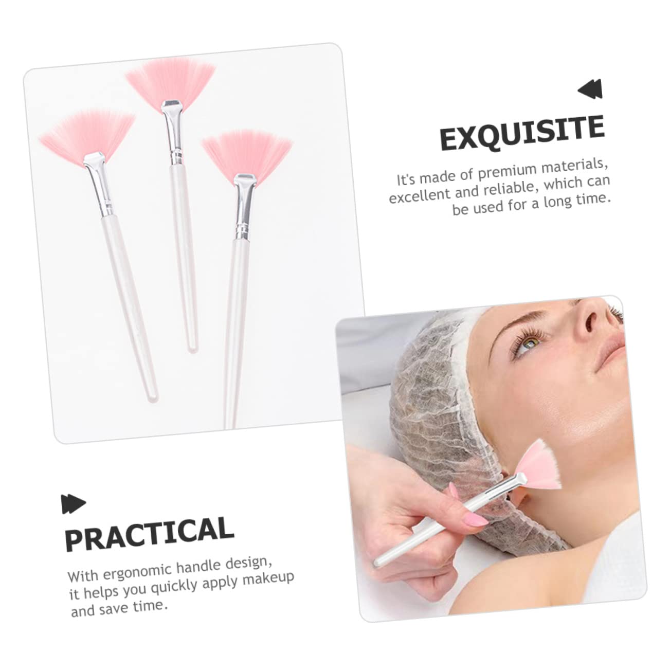 6pcs Soft Bristle Facial Fan Brushes Makeup Tools for Face Foundation Blush Powder Makeup Kit Comfortable Beauty Brush Set