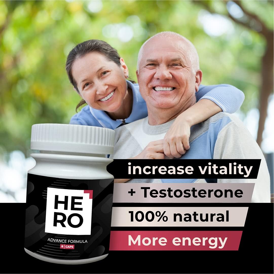 Hero Advanced Formula & Natural Energy Supplement - 8 Blue Pills - Made in USA : Health & Household
