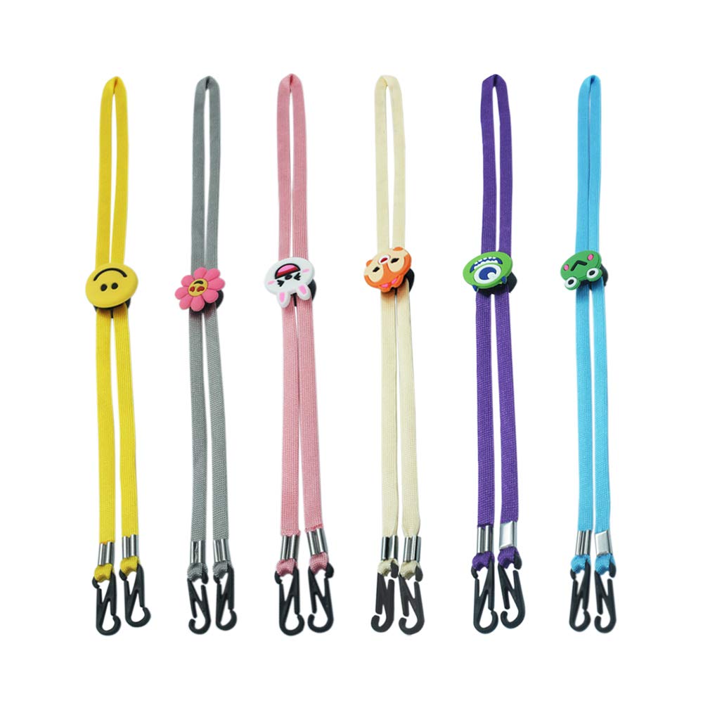 Mask Lanyard for Kids, 6 Pcs Adjustable Face Mask Lanyards with Hooks Cute Multifunction Mask Lanyard for Boy Girl