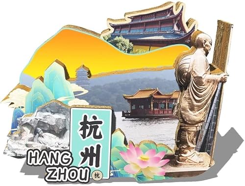 China Hangzhou imán de nevera imán de madera 3D monumentos viajes coleccionables recuerdos decoración hecho a mano2