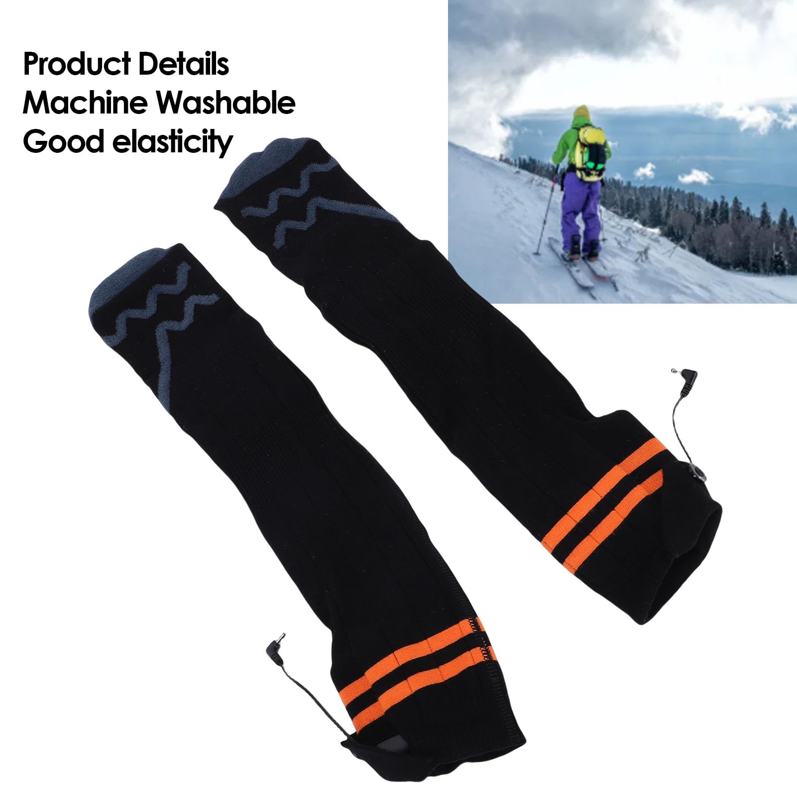 FILFEEL Calcetines Térmicos para Hombres y Mujeres – Calcetines Eléctricos Recargables con 4 Configuraciones de Calor, Lavables a Máquina, Batería de 5000mAh, Autonomía de 5–10 Horas, Fibra de