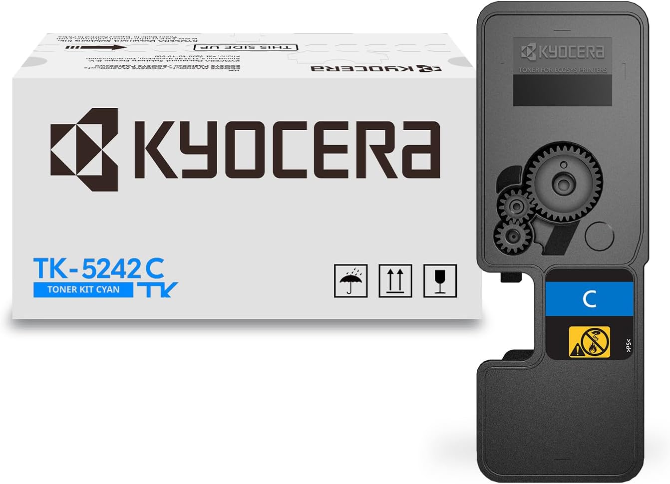 KYOCERA TK-5242C Cyan Toner Cartridge for M5526cdw/ P5026cdw Model Laser Printers (1T02R7CUSV)