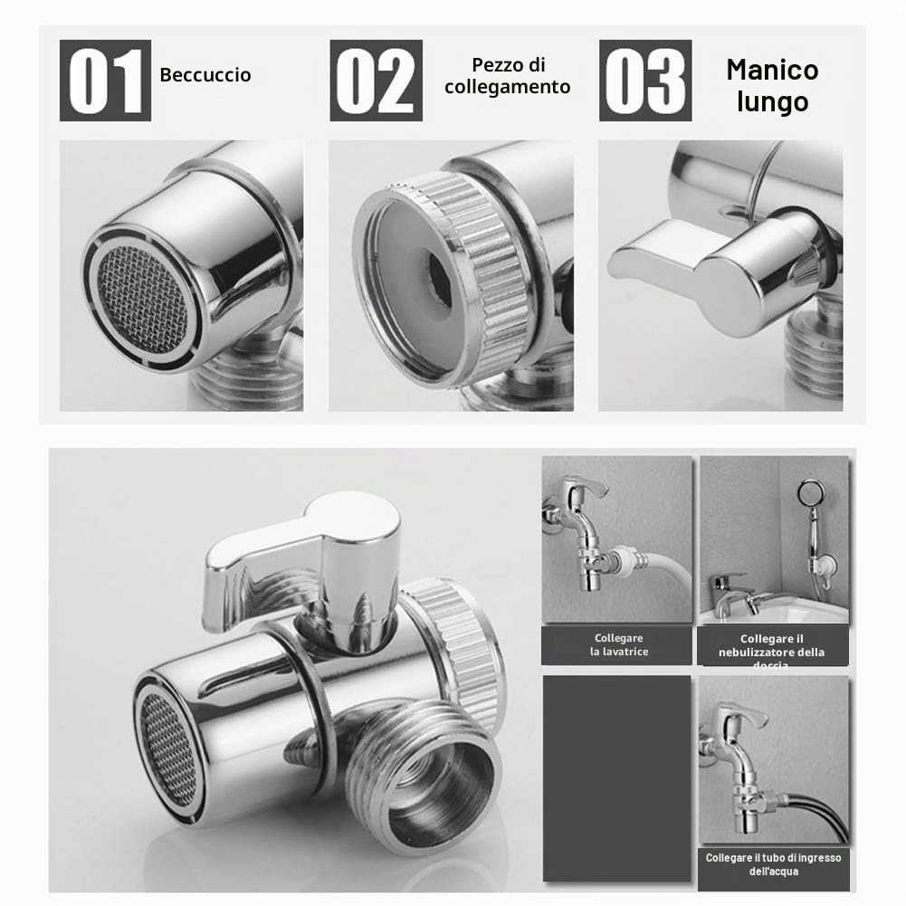 Doccetta Per Lavandino Bagno Set, Doccino per Bidet Bagno con Tubo Doccino Per Lavandino Universale per Cucina Igiene Personale Lavaggio dei Capelli (6)