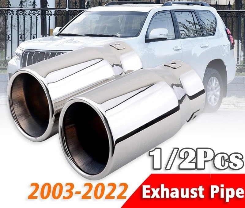 Amazon | マフラーカッター 1 個ステンレス鋼の排気管マフラーテールパイプマフラー先端車のリアテール喉プラド 120/150 2003-2020  2021 2022 車用排気管(Style-A-2Pcs) | マフラーカッター | 車＆バイク 車用排気管 1 個ステンレス鋼の排気管マフラーテールパイプマフラー先端車のリアテール喉プラド 120/150 2003-2020 2