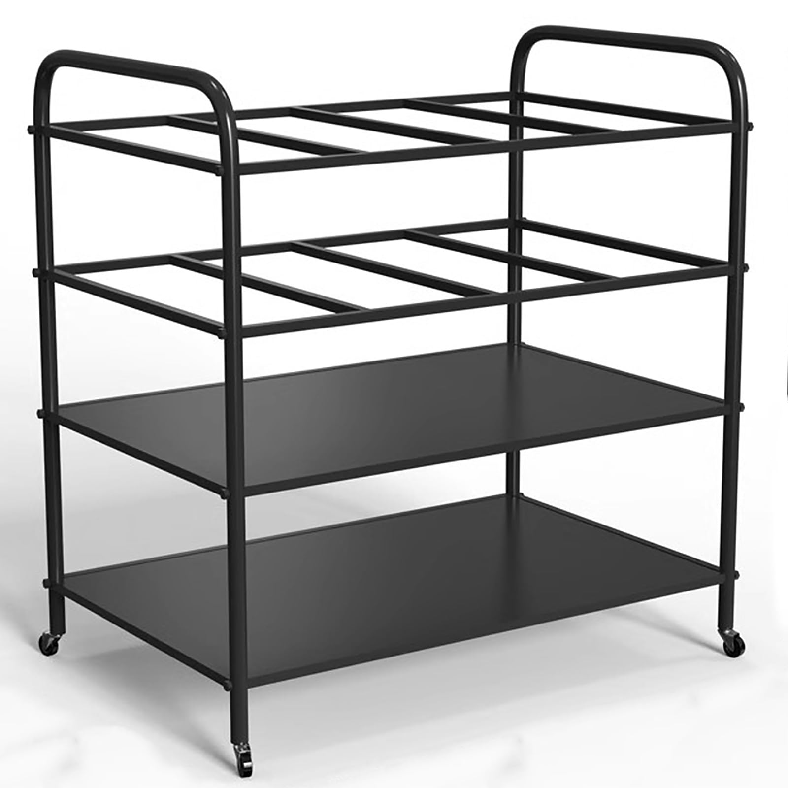 Soporte para Esterilla de Yoga, Carrito móvil con Ruedas para esterillas de Yoga, Organizador de Gimnasio en casa para Rodillos de Espuma y esterillas de Fitness, Estante de Gran Capacidad p