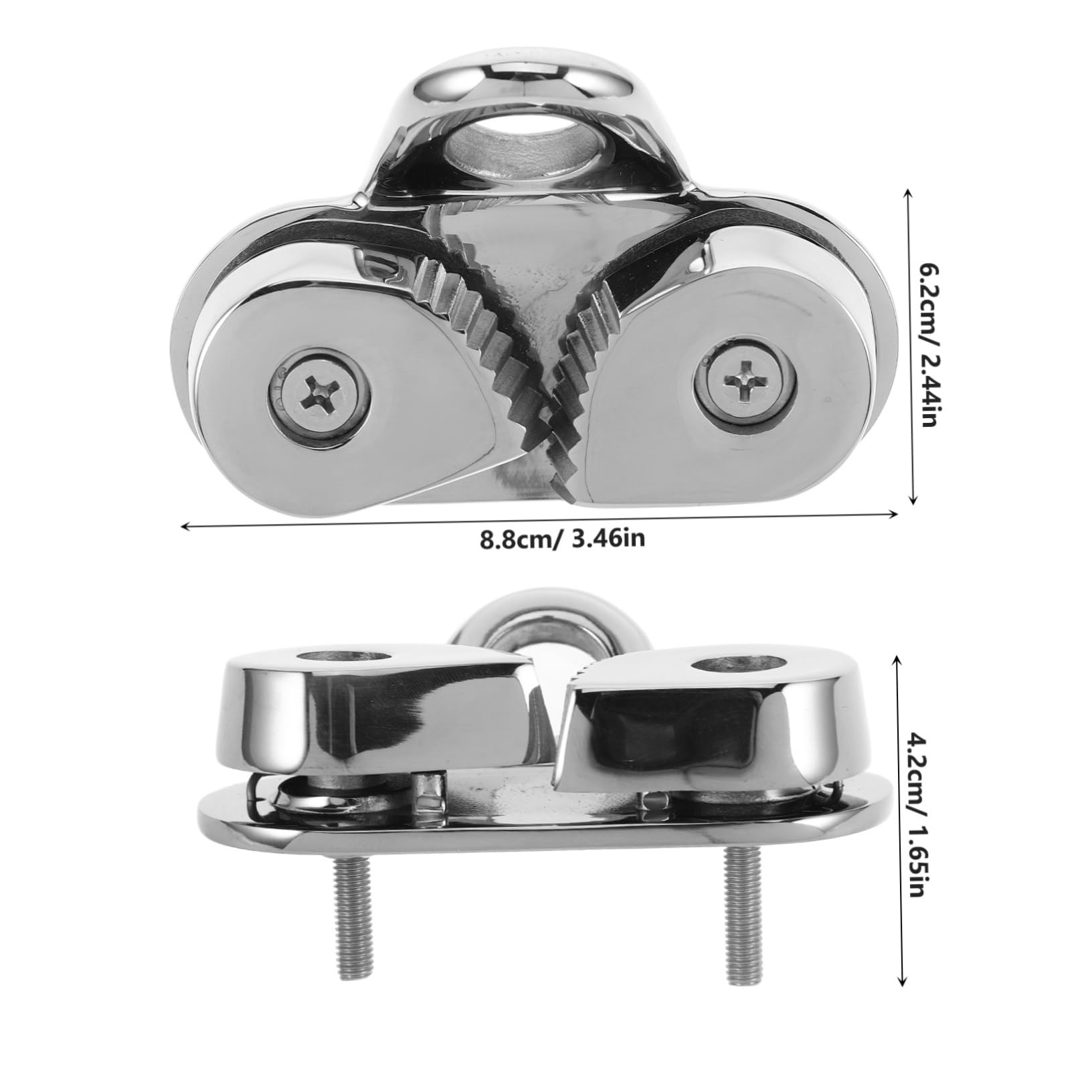 BRIGHTFUFU Boat Docking Rope Clamp 316 Stainless Steel Cleat with Ball Bearing for Towing Rope