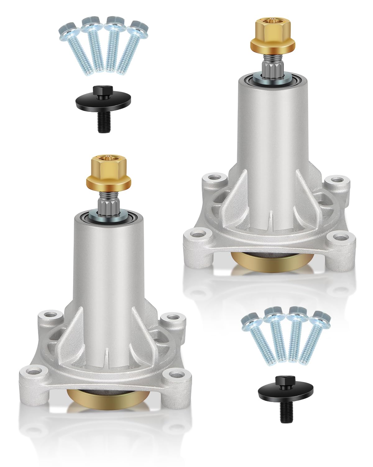 Paquete de 2 husillos para cortacésped Husqvarna YTH24V48 Ariens Craftsman Poulan Jonsered Murray Mandril Número de pieza de repuesto 532187292 532192870 187292 532187281 21546238 21546238 99 Mandril