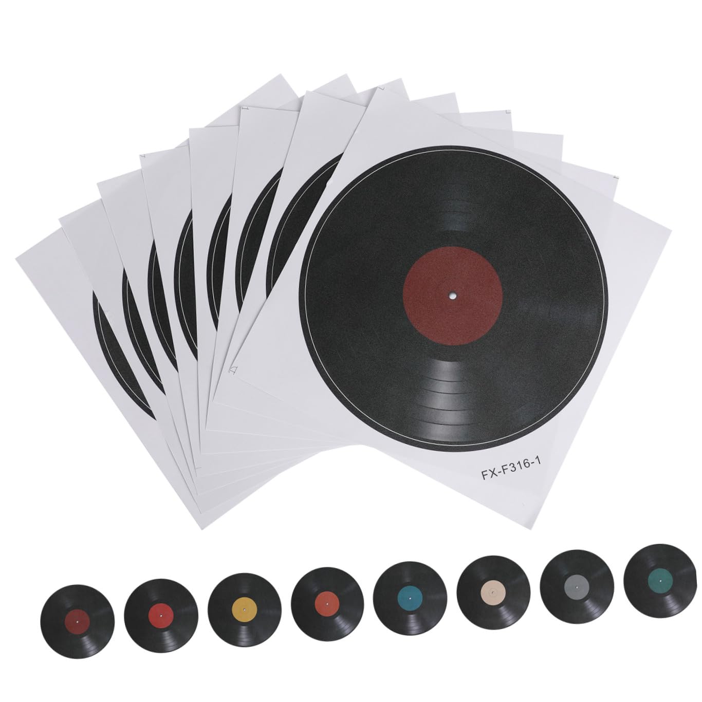 Pegatinas de Pared de Vinilo Discos Decorativos Vintage 8 Piezas en Pvc para Decoración Artística y Ambiente Retro en Restaurante o Hogar